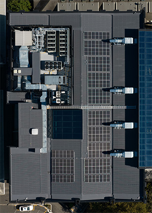 Solar panels on commercial roof Auckland